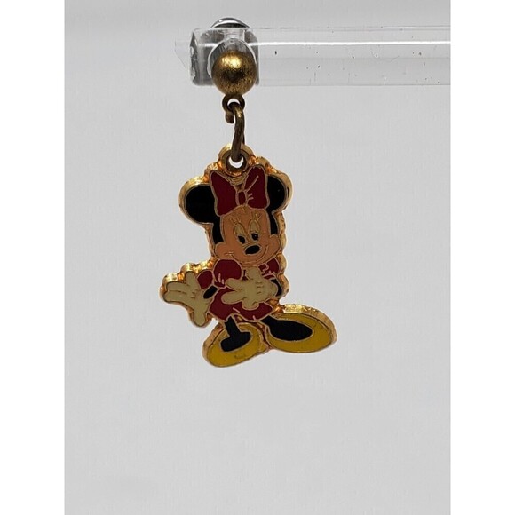 DISNEY MINNIE MOUSE ENAMEL DANGLE  EARRINGS PIERCED - Picture 4 of 8